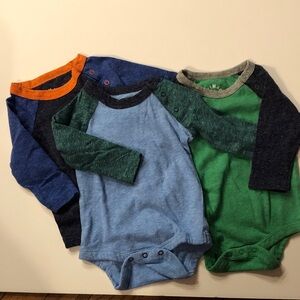 Primary Green and Blue Baby Onesies